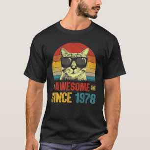 T-shirt Magnifique depuis 1978 45e Anniversaire Chat