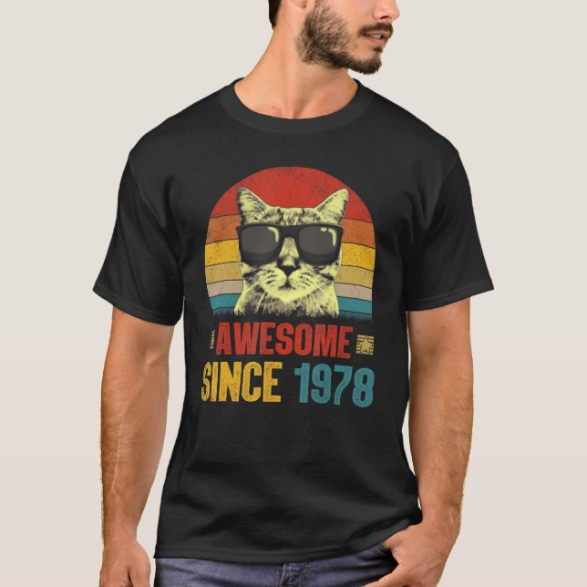 T-shirt Magnifique depuis 1978 45e Anniversaire Chat (Devant)