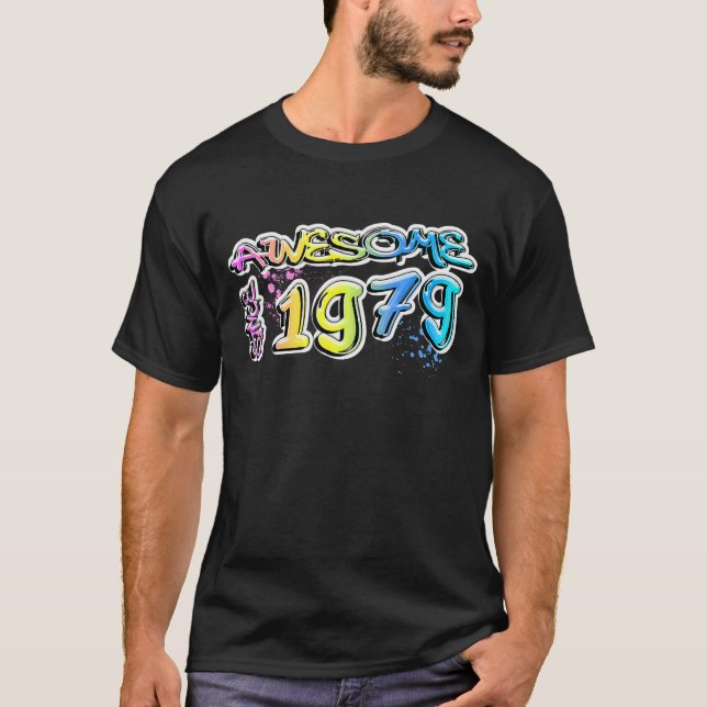 T-shirt Magnifique depuis 1979 Graffiti Motif (Devant)