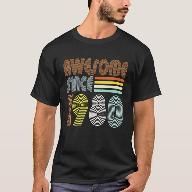 T-shirt Magnifique Depuis 1980 42E Anniversaire Rétro Pour (Devant)