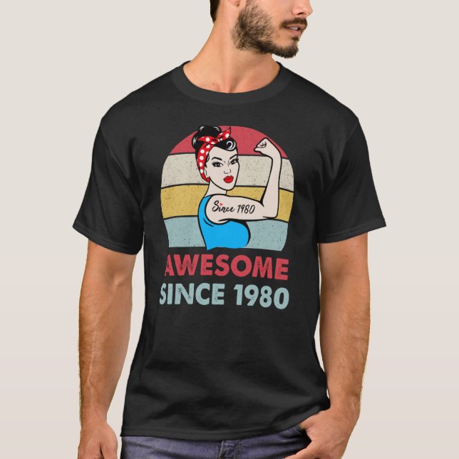 T-shirt Magnifique depuis 1980 43 ans 43e anniversaire (Devant)