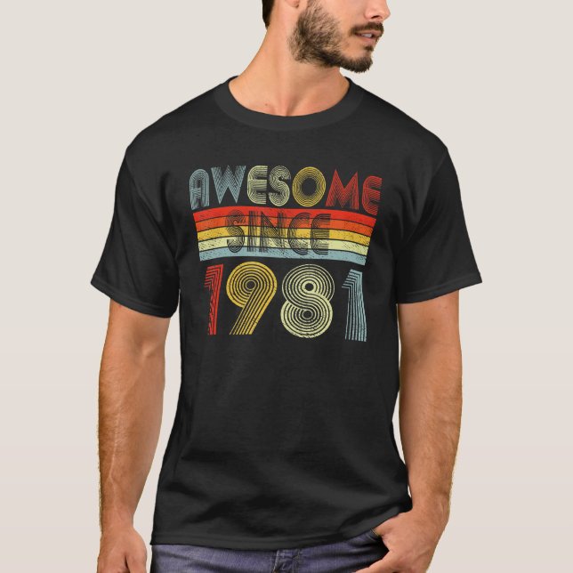 T-shirt Magnifique Depuis 1981 41 Ans 41e Anniversaire Ret (Devant)