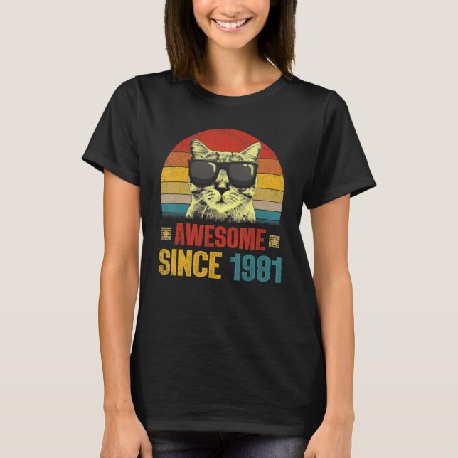 T-shirt Magnifique depuis 1981 42e Anniversaire Chat (Devant)