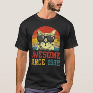 T-shirt Magnifique depuis 1982 40e Anniversaire Chat