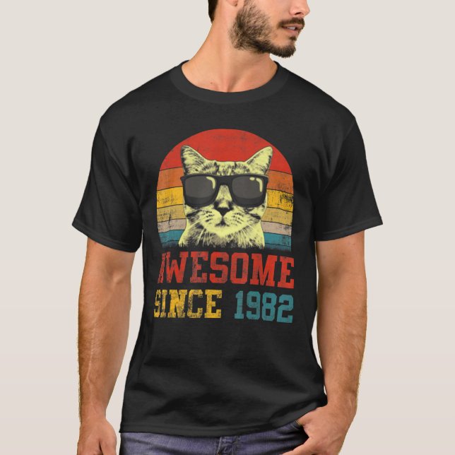 T-shirt Magnifique depuis 1982 40e Anniversaire Chat (Devant)