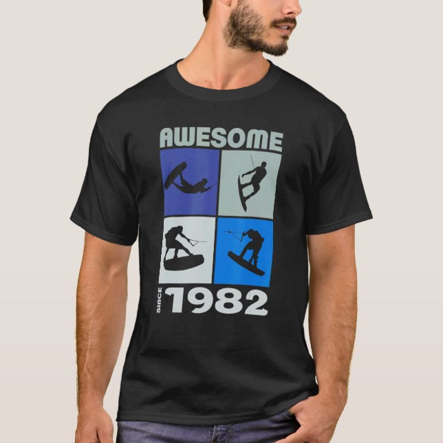 T-shirt Magnifique depuis 1982 Wakeboard lifestyle 1 (Devant)