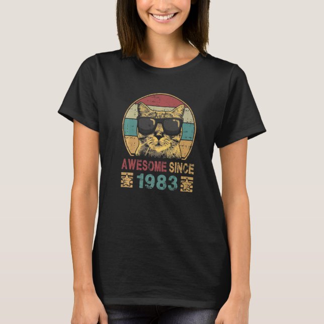 T-shirt Magnifique depuis 1983 40e Anniversaire Chat (Devant)