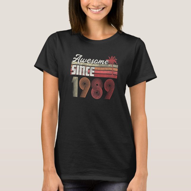 T-shirt Magnifique depuis 1989 33ème anniversaire Gif Retr (Devant)