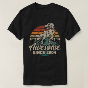 T-shirt Magnifique depuis 2004 Retro Dinosaur 18e annivers