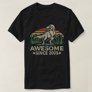 T-shirt Magnifique depuis 2005 Retro Dinosaur 17e annivers