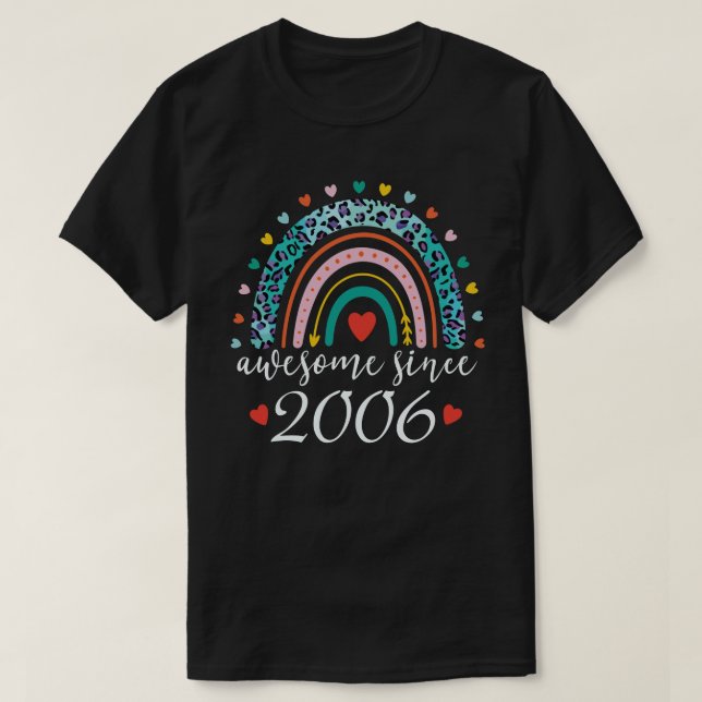 T-shirt Magnifique depuis 2006 Rainbow 16th Birthday Cadft (Design devant)