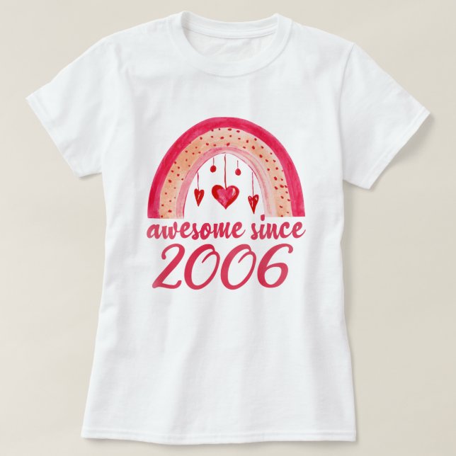 T-shirt Magnifique depuis 2006 Rainbow 16th Birthday Cadft (Design devant)