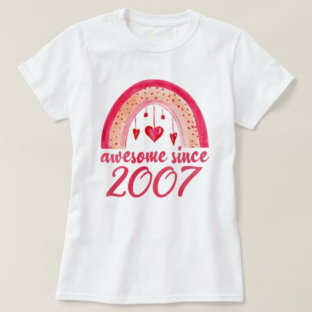 T-shirt Magnifique depuis 2007 Rainbow 15th Birthday Gift (Design devant)