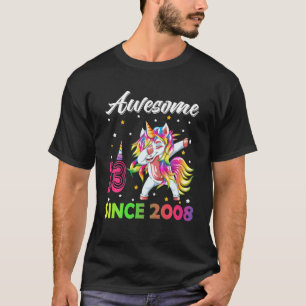 T-shirt Magnifique Depuis 2008 Dabbing Unicorn 13E Anniver