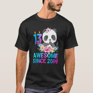 T-shirt Magnifique Depuis 2009 Panda mignonne 13 Ans 13 Bi