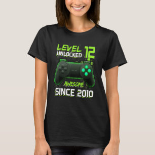 T-shirt Magnifique Depuis 2010 Niveau 12 Jeux Vidéos Déver
