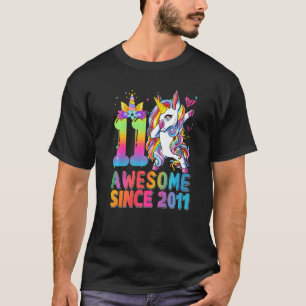 T-shirt Magnifique depuis 2011 Dabbing Unicorn 11e anniver