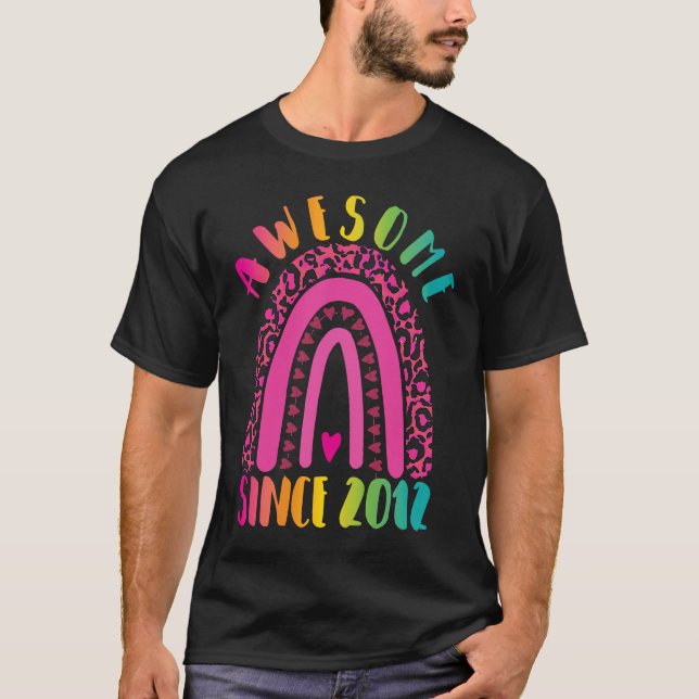 T-shirt Magnifique depuis 2012 9e Leoprd Rainbow Birthday  (Devant)