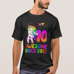 T-shirt Magnifique Depuis 2012 Flossing Unicorn 10E Annive