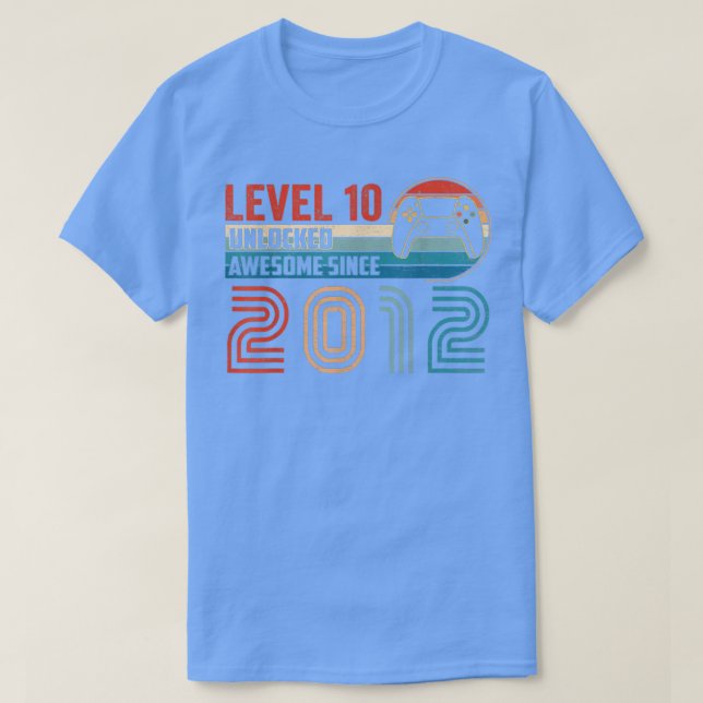 T-shirt Magnifique Depuis 2012 Niveau 10 Déverrouillé Vide (Design devant)
