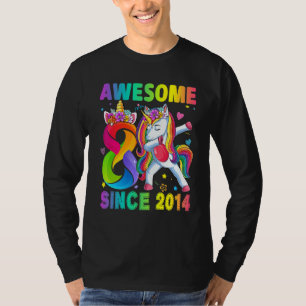 T-shirt Magnifique depuis 2014 Dabbing Unicorn 8e annivers