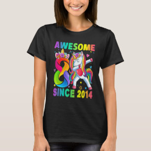 T-shirt Magnifique depuis 2014 Dabbing Unicorn 8e annivers