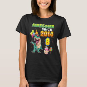 T-shirt Magnifique depuis 2014 Dinosaur 8e anniversaire 8