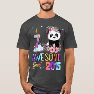 T-shirt Magnifique depuis 2015 7e anniversaire 7 ans Panda
