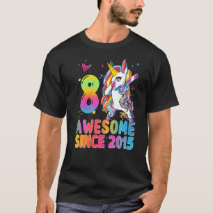 T-shirt Magnifique depuis 2015 Dabbing Unicorn 8e annivers
