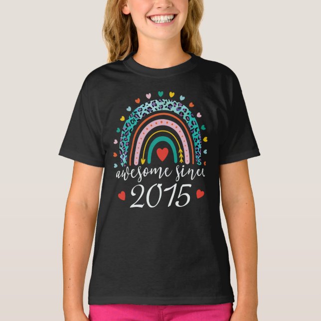 T-shirt Magnifique depuis 2015 Rainbow 7th Birthday Gift (Devant)