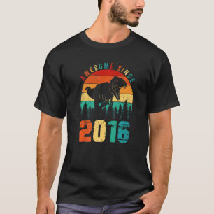 T-shirt Magnifique depuis 2016 Retro Dinosaur Boys 7e anni