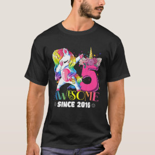T-shirt Magnifique Depuis 2017 Dabbing Unicorn 5E Annivers