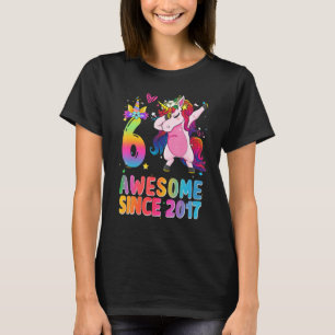 T-shirt Magnifique depuis 2017 Dabbing Unicorn 6e annivers