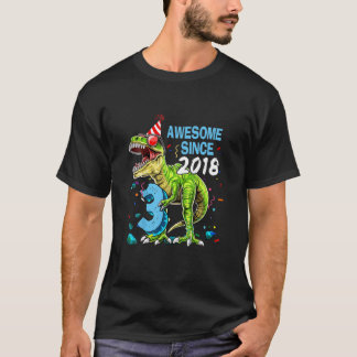 T-shirt Magnifique Depuis 2018 3E Anniversaire T Rex Dinos