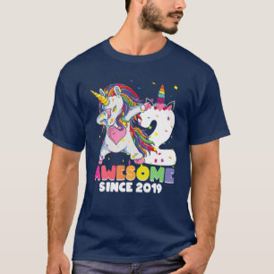 T-shirt Magnifique Depuis 2019 Dabbing Unicorn 2E Annivers