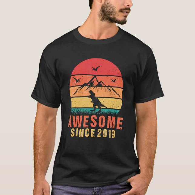 T-shirt Magnifique depuis 2019 Retro 3ème anniversaire Din (Devant)
