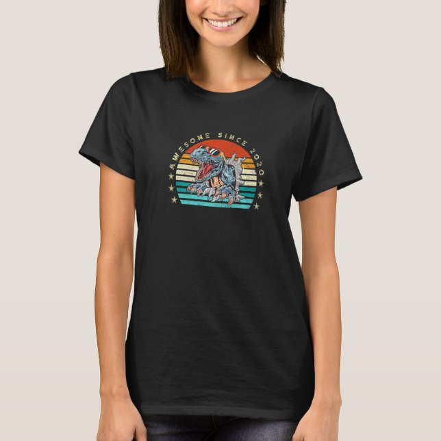 T-shirt Magnifique Depuis 2020 2e Anniversaire Dinosaure 2 (Devant)