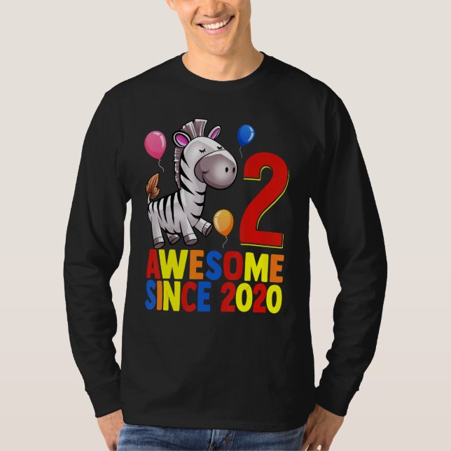 T-shirt Magnifique depuis 2020 2ème anniversaire Zebra col (Devant)