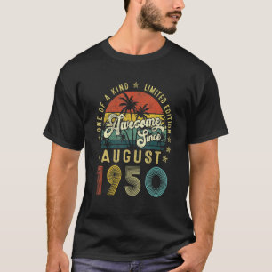T-shirt Magnifique depuis août 1950 Vintage 72e anniversai
