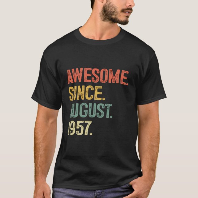 T-shirt Magnifique Depuis Août 1957 66E Cadeaux Anniversai (Devant)
