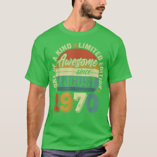 T-shirt Magnifique Depuis Août 1970 52 Ans 52e Anniversair