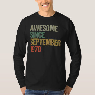 T-shirt Magnifique Depuis Août 1970 52e Anniversaire 52 An