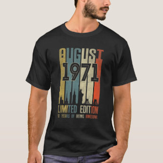T-shirt Magnifique depuis août 1971 51e anniversaire Vinta