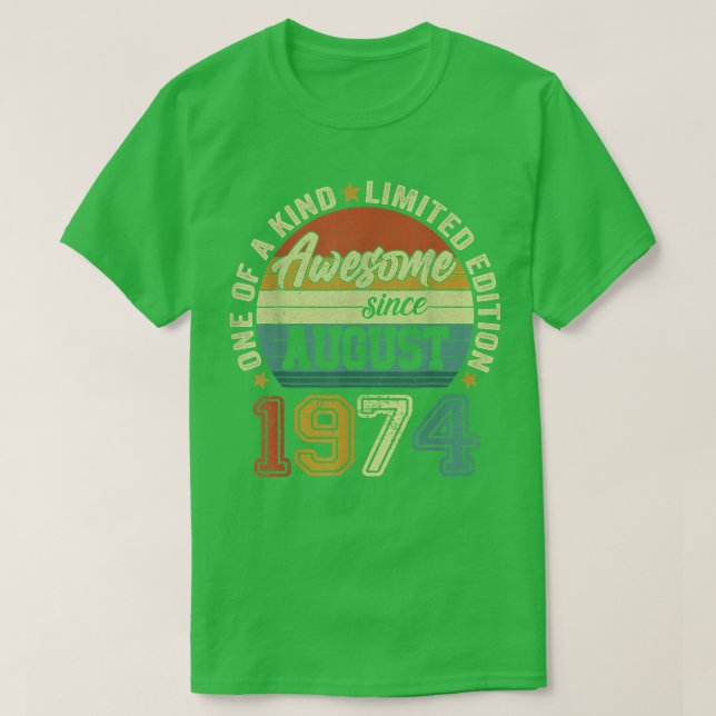 T-shirt Magnifique depuis août 1974 48e anniversaire 48 an (Design devant)