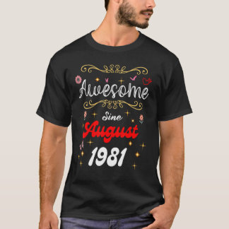 T-shirt Magnifique depuis août 1981 Fleurs et Butte d'anni
