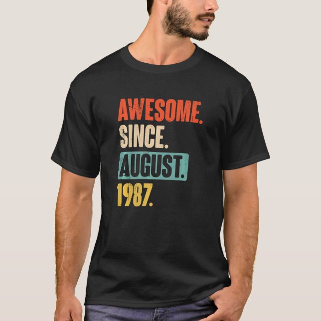 T-shirt Magnifique depuis août 1987 35 ans 35e anniversair (Devant)