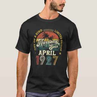 T-shirt Magnifique Depuis Avril 1927 Vintage 95E Anniversa