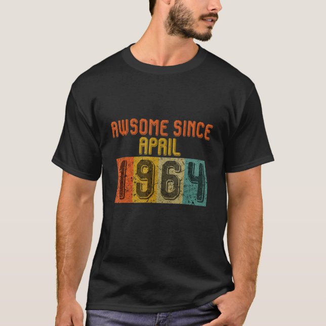 T-shirt Magnifique Depuis Avril 1964 58ème Anniversaire S  (Devant)