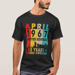 T-shirt Magnifique Depuis Avril 1967 55E Anniversaire Vint