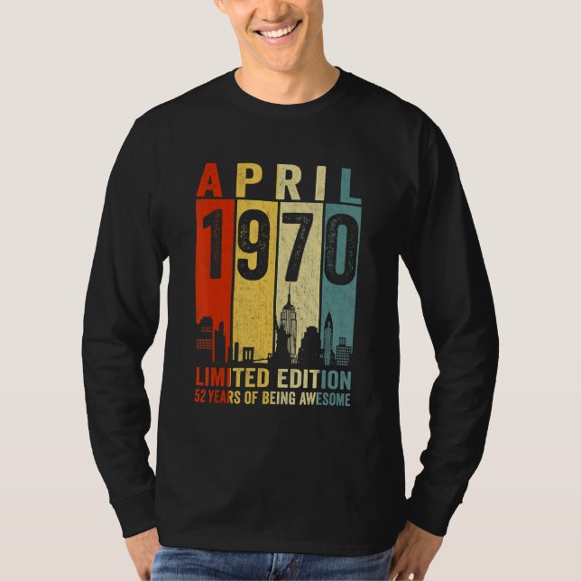 T-shirt Magnifique depuis avril 1970 52e anniversaire Vint (Devant)
